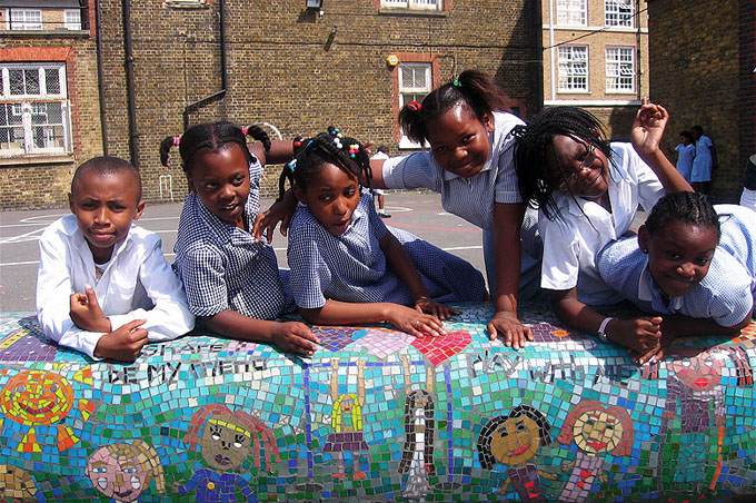 Mosaic Friendship Bench 