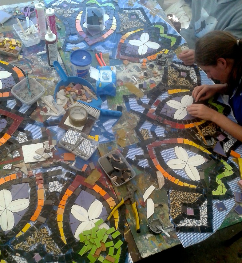 Alpha Gallery and studio mandala making