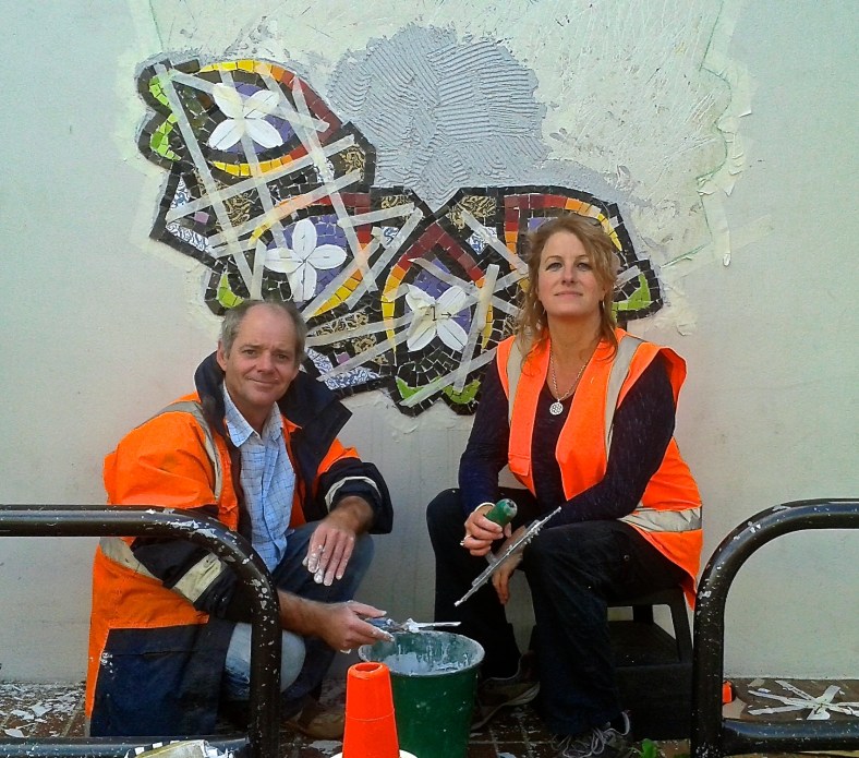 Alpha's manager and myself starting installation